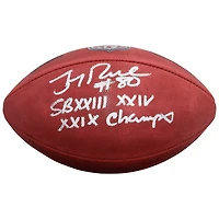Jerry Rice San Francisco 49ers Autographed Duke Full Color Football with "SB XXIII, XXIV, XXIX Champs" Inscription