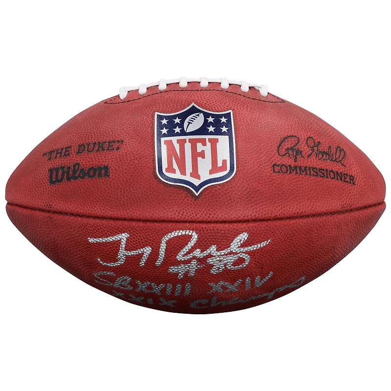 Jerry Rice San Francisco 49ers Autographed Duke Full Color Football with "SB XXIII, XXIV, XXIX Champs" Inscription