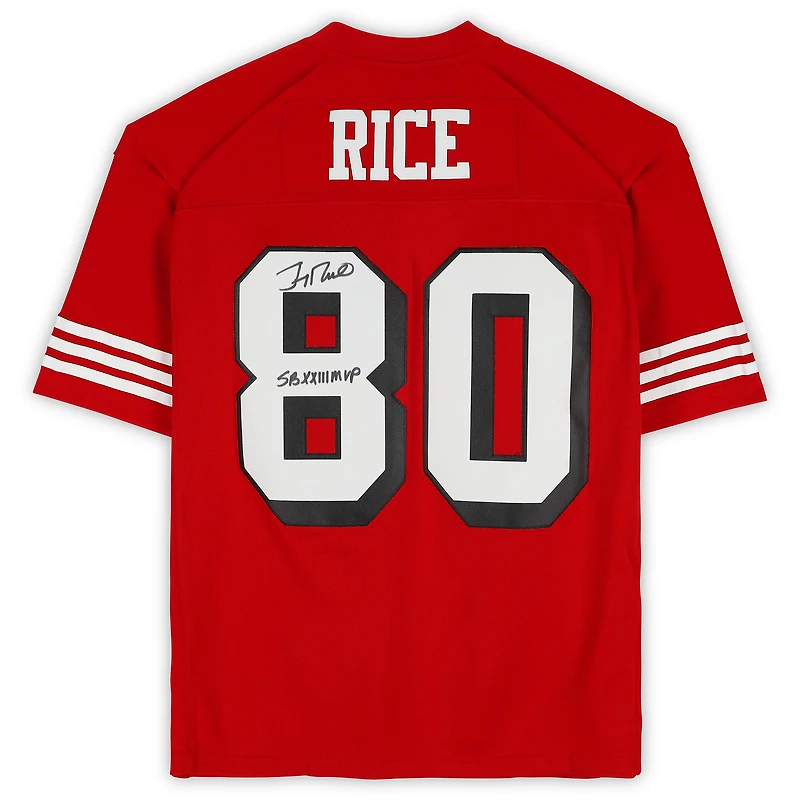 Jerry Rice San Francisco 49ers Autographed Mitchell & Ness 1994 Red Replica Jersey with ''SB XXIII MVP'' Inscription