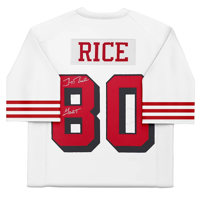 Maillot authentique blanc autographié par Jerry Rice des San Francisco 49ers, Mitchell et Ness