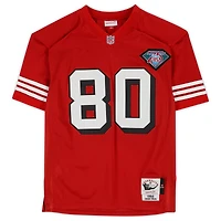 Jerry Rice San Francisco 49ers Autographed Red Mitchell & Ness Authentic Jersey with "GOAT" Inscription