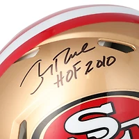 Jerry Rice San Francisco 49ers Autographed Riddell Speed Authentic Helmet with "HOF 2010" Inscription 