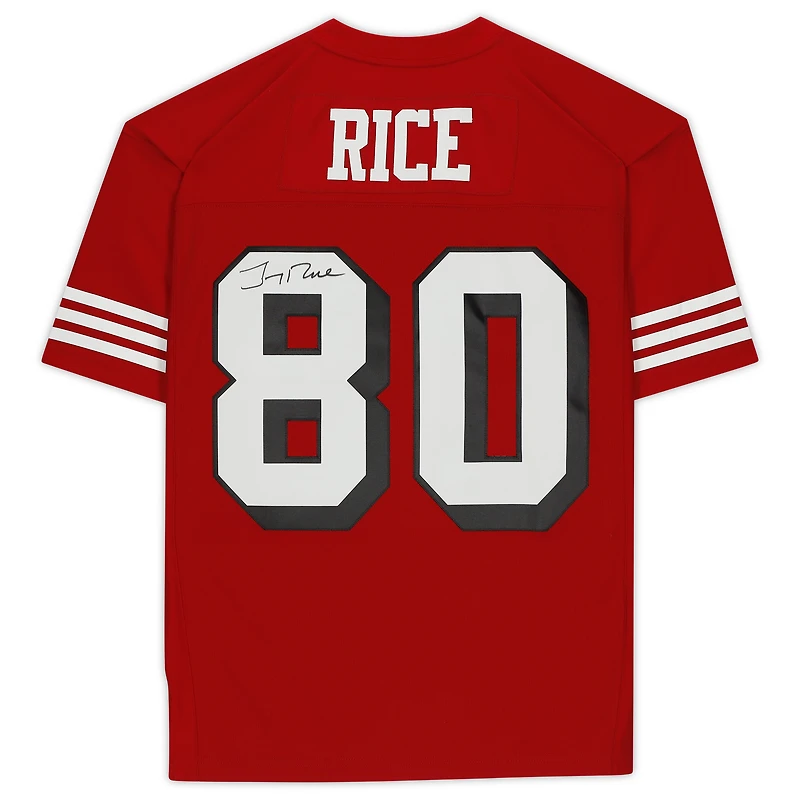 Jerry Rice San Francisco 49ers Autographed Scarlet Mitchell & Ness Legacy Jersey