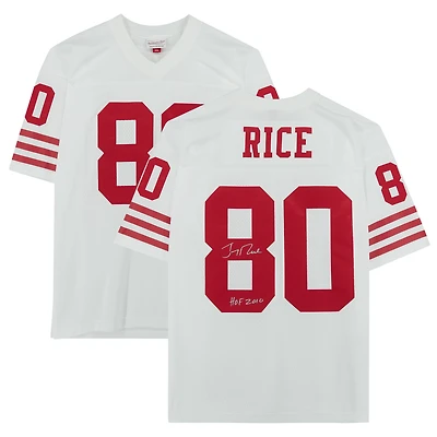 Jerry Rice San Francisco 49ers Autographed White Mitchell & Ness Legacy Jersey with "HOF 2010" Inscription