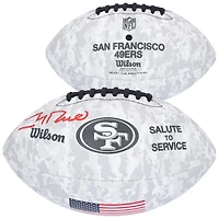 Ballon de football Wilson 2024 Salute To Service autographié par Jerry Rice des 49ers de San Francisco