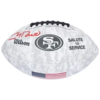 Ballon de football Wilson 2024 Salute To Service autographié par Jerry Rice des 49ers de San Francisco