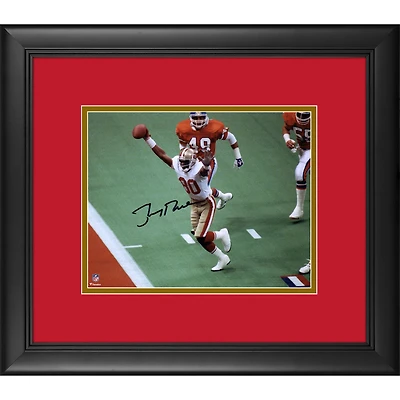 Jerry Rice San Francisco 49ers Framed Autographed 8" x 10" Hands Up vs Broncos Photograph