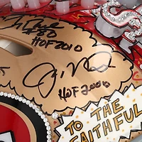 Casque Riddell Speed ​​Authentic des 49ers de San Francisco, signé par Jerry Rice, Steve Young et Joe Montana, avec inscriptions multiples - Illustration de Charles Fazzino - NF70444585