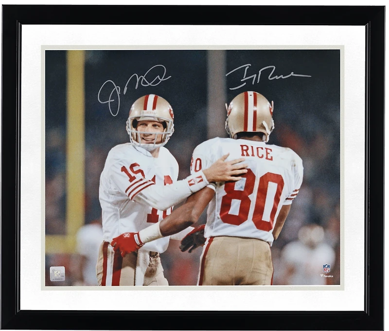 Joe Montana & Jerry Rice San Francisco 49ers Autographed 16" x 20" Side by Side Spotlight Photograph