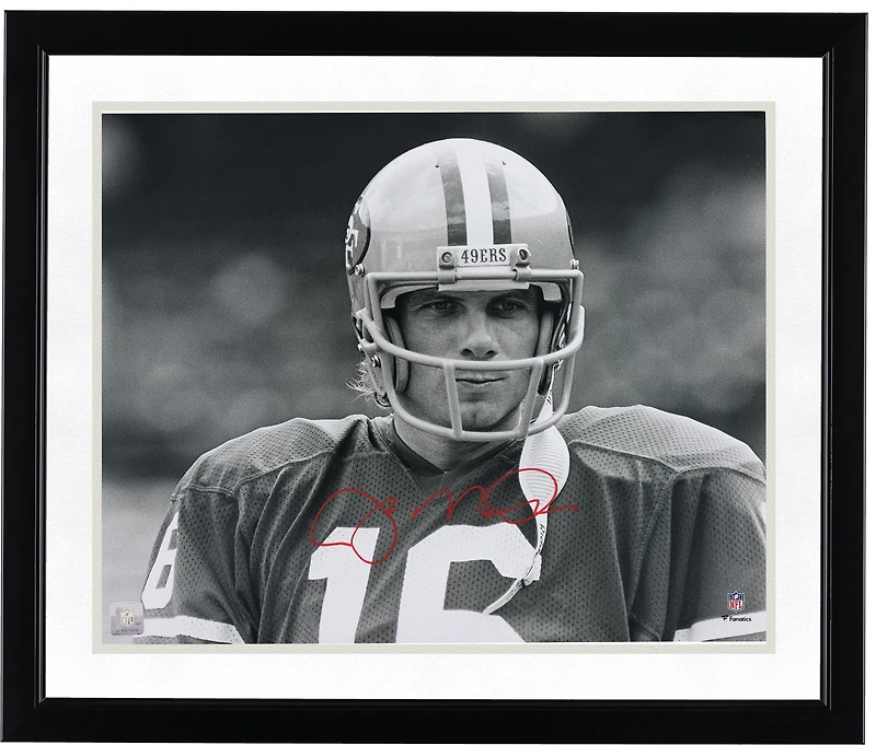 Joe Montana San Francisco 49ers Autographed 16" x 20" Black & White Close Up Photograph