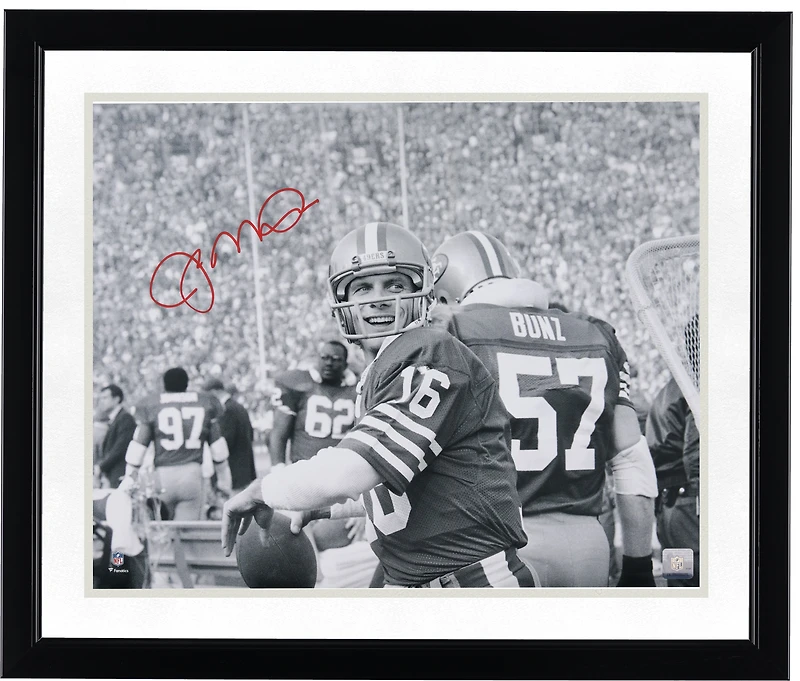 Joe Montana San Francisco 49ers Autographed 16" x 20" Black & White Warm Up Photograph