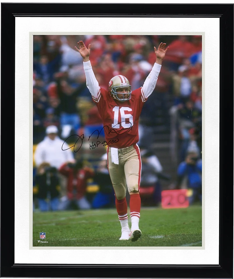Joe Montana San Francisco 49ers Autographed 16" x 20" Hands Up Celebration Photograph with "HOF 2000" Inscription