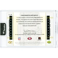 Joe Montana San Francisco 49ers Autographed 2004 Upper Deck NFL Legends Immortal Inscriptions #II-JM #4/45 Card