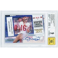 Joe Montana San Francisco 49ers Autographed 2010 Panini Playoff Contenders Super Bowl Tickets #35 BGS Authenticated 9/10 Card