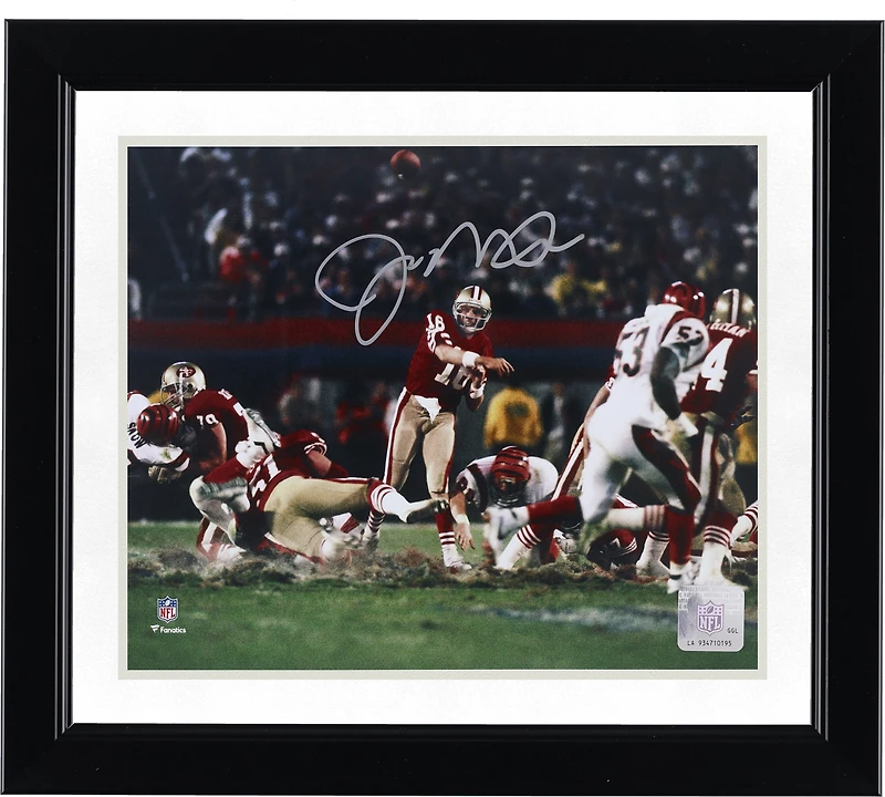 Joe Montana San Francisco 49ers Autographed 8" x 10" Throwing vs. Bengals Photograph