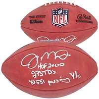 Ballon de football en couleur autographié Duke par Joe Montana des San Francisco 49ers avec plusieurs inscriptions