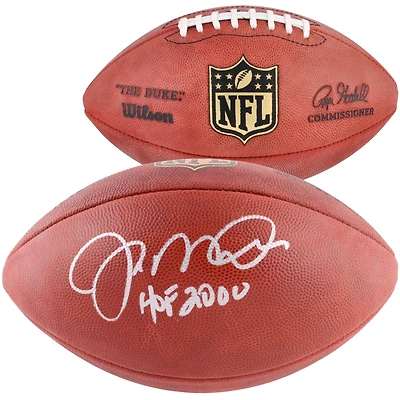 Ballon de football américain professionnel Duke autographié par Joe Montana des 49ers de San Francisco avec inscription « HOF 2000 »