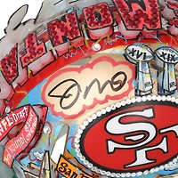 Joe Montana San Francisco 49ers Autographed Riddell 1964-95 Throwback Speed Mini Helmet - Art by Charles Fazzino - WN55916214