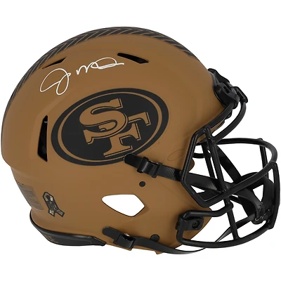 Casque authentique autographié Riddell 2023 Salute to Service Speed des San Francisco 49ers de Joe Montana