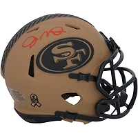 Casque Riddell 2023 Salute to Service Speed ​​Mini autographié par Joe Montana San Francisco 49ers - Signé à l'encre rouge