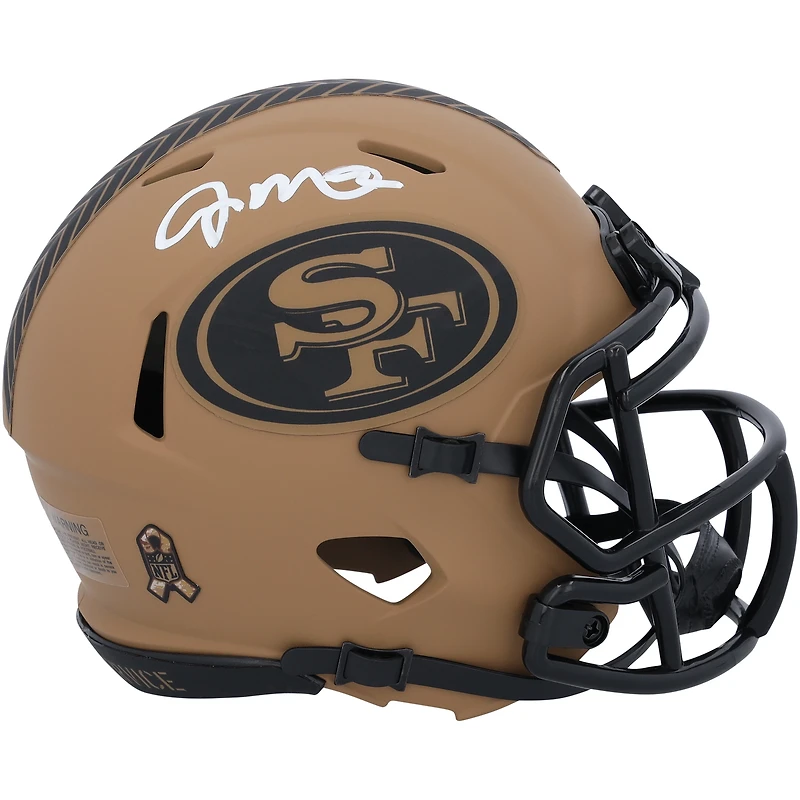 Joe Montana San Francisco 49ers Autographed 2024 Salute to Service Speed Mini Helmet