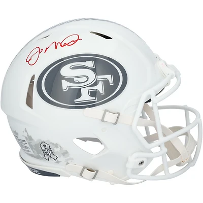 Casque authentique Riddell 2024 Salute To Service Speed ​​autographié par Joe Montana des San Francisco 49ers