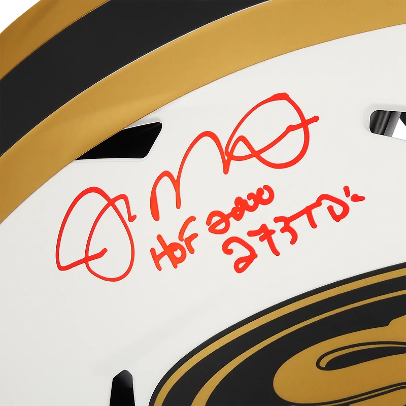 Joe Montana San Francisco 49ers Autographed Riddell Lunar Eclipse Speed Authentic Helmet with Career Stats Inscriptions - Limited Edition of 16
