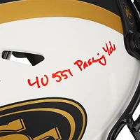 Joe Montana San Francisco 49ers Autographed Riddell Lunar Eclipse Speed Authentic Helmet with Career Stats Inscriptions - Limited Edition of 16