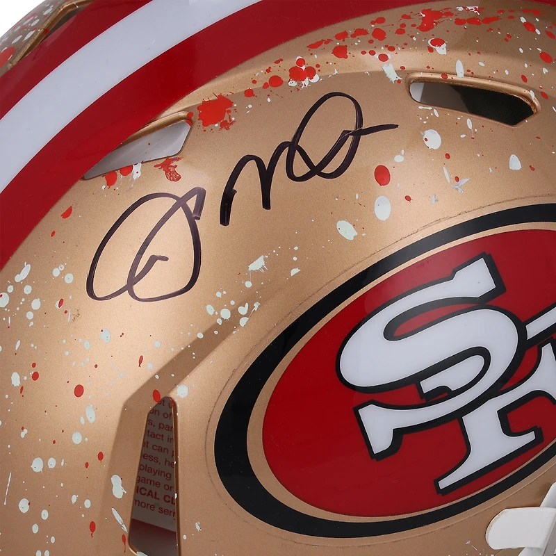 Joe Montana San Francisco 49ers Autographed Riddell Speed Authentic Helmet - Art by King Saladeen - Limited Edition #1/1 - WN55915771