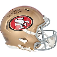 Casque Riddell Speed ​​Authentic autographié par Joe Montana des 49ers de San Francisco avec inscription « HOF 2000 »