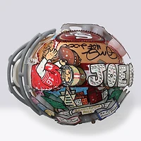 Joe Montana San Francisco 49ers Autographed Riddell Speed Mini Helmet with "HOF 2000" Inscription - Art by Charles Fazzino - WN55916250