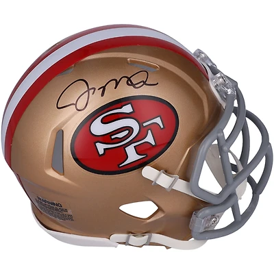 Casque Riddell Speed ​​Mini autographié par Joe Montana des San Francisco 49ers