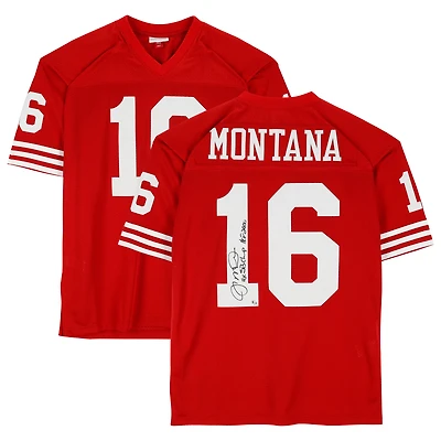 Joe Montana San Francisco 49ers Autographed Scarlet Mitchell & Ness Authentic Jersey with "4x SB Champ" & "HOF 2000" Inscriptions - Limited Edition of 10
