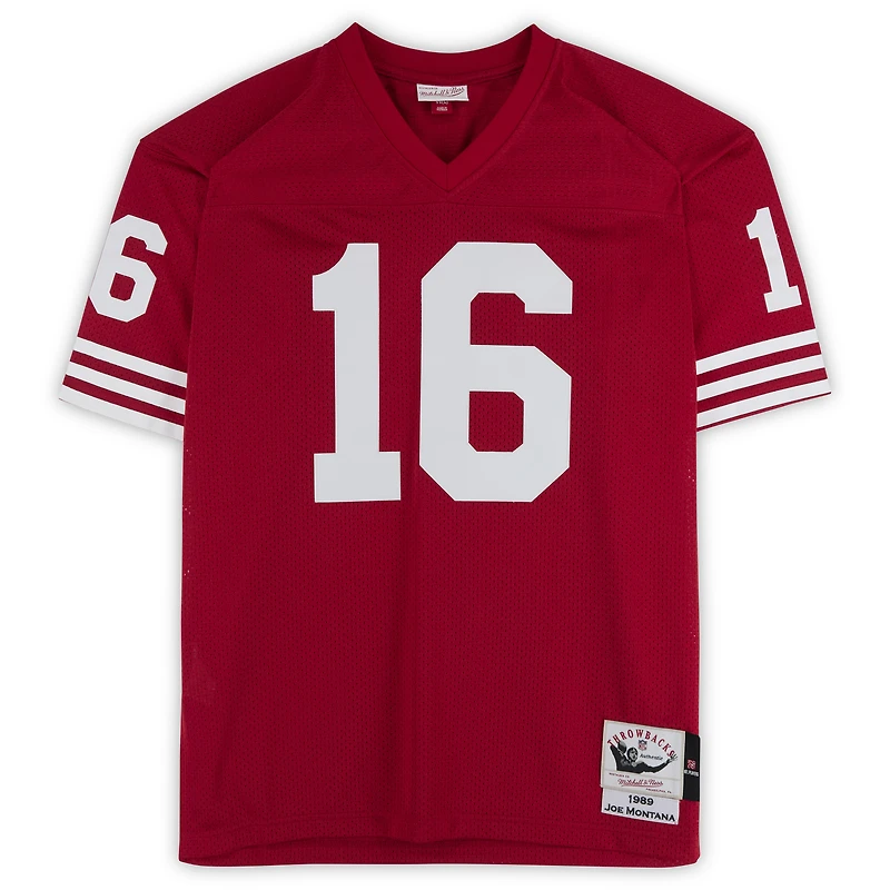 Joe Montana San Francisco 49ers Autographed Scarlet Mitchell & Ness Authentic Jersey with "4x SB Champ" Inscription