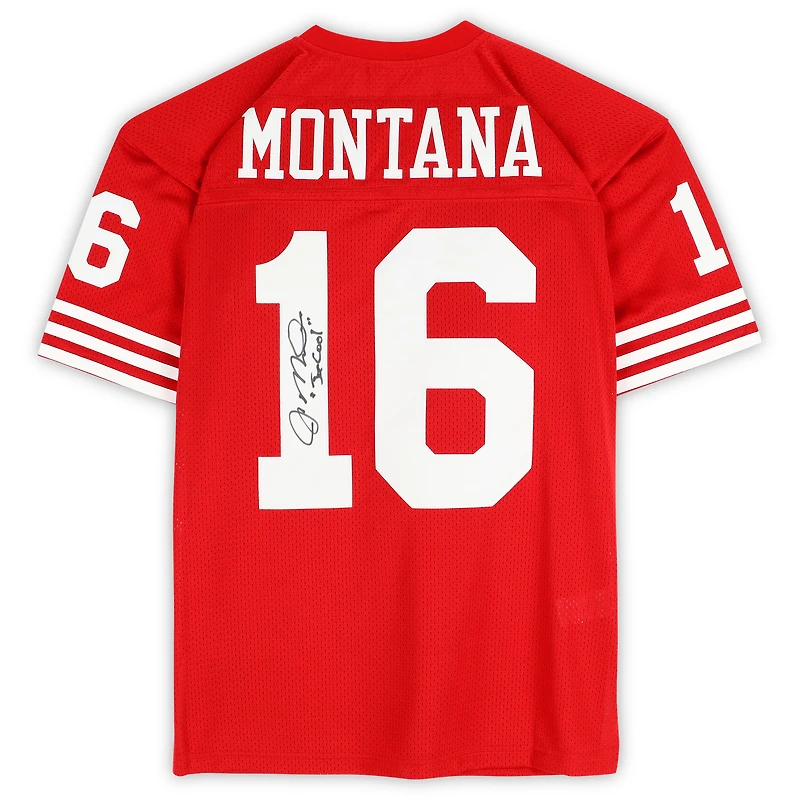 Joe Montana San Francisco 49ers Autographed Scarlet Mitchell & Ness Authentic Jersey with "Joe Cool" Inscription