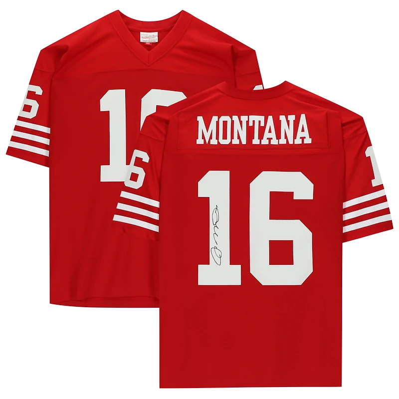 Joe Montana San Francisco 49ers Autographed Scarlet Mitchell & Ness Legacy Jersey
