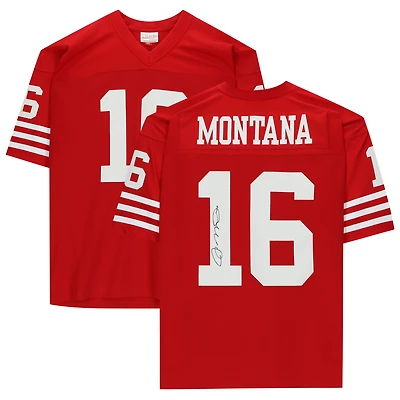 Joe Montana San Francisco 49ers Autographed Scarlet Mitchell & Ness Legacy Jersey
