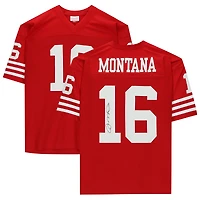 Maillot Mitchell & Ness Legacy écarlate autographié par Joe Montana des 49ers de San Francisco