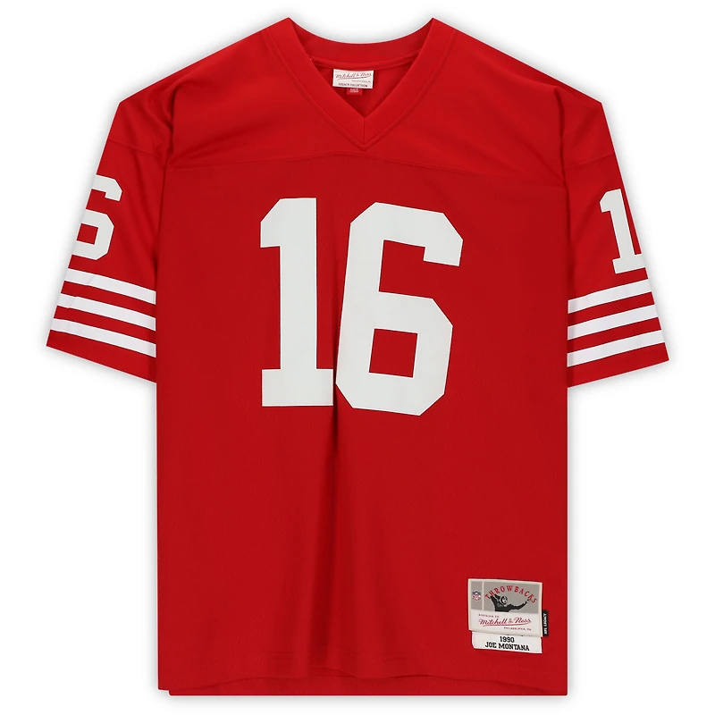 Joe Montana San Francisco 49ers Autographed Scarlet Mitchell & Ness Legacy Jersey with "SB XVI XIX XXIV MVP" Inscription