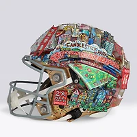 Casque Speed ​​Flex Authentic autographié par Joe Montana des 49ers de San Francisco - Illustration de Charles Fazzino - WN55916229