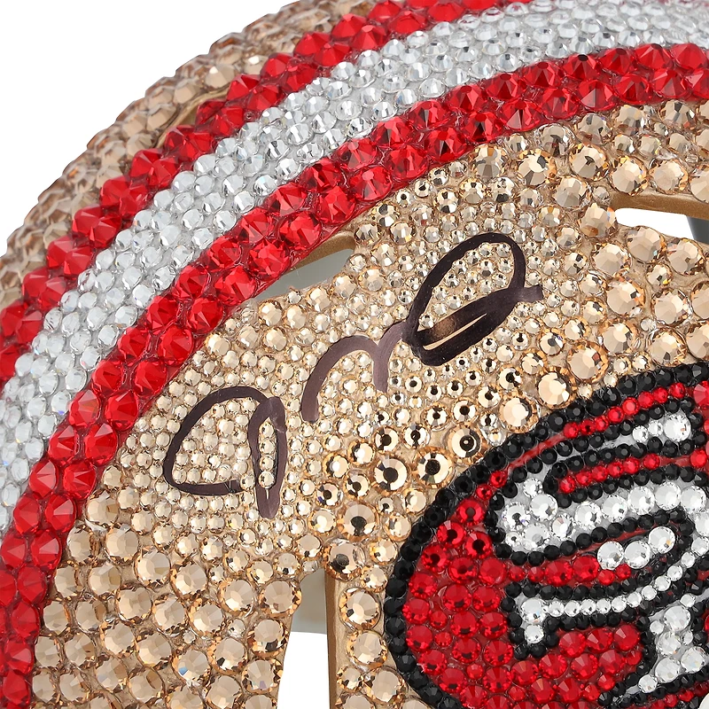 Joe Montana San Francisco 49ers Autographed Swarovski Crystal 1964-1995 Throwback Riddell Speed Mini Helmet - Art by Rock On Sports