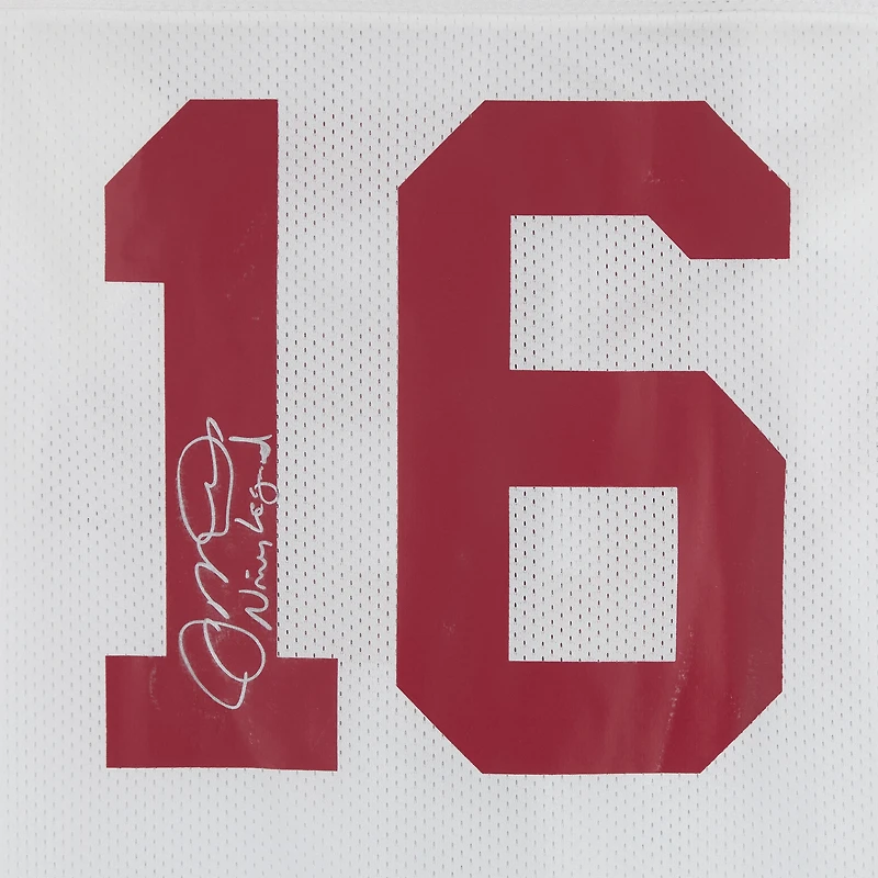 Maillot authentique blanc autographié par Joe Montana des San Francisco 49ers, signé Mitchell & Ness