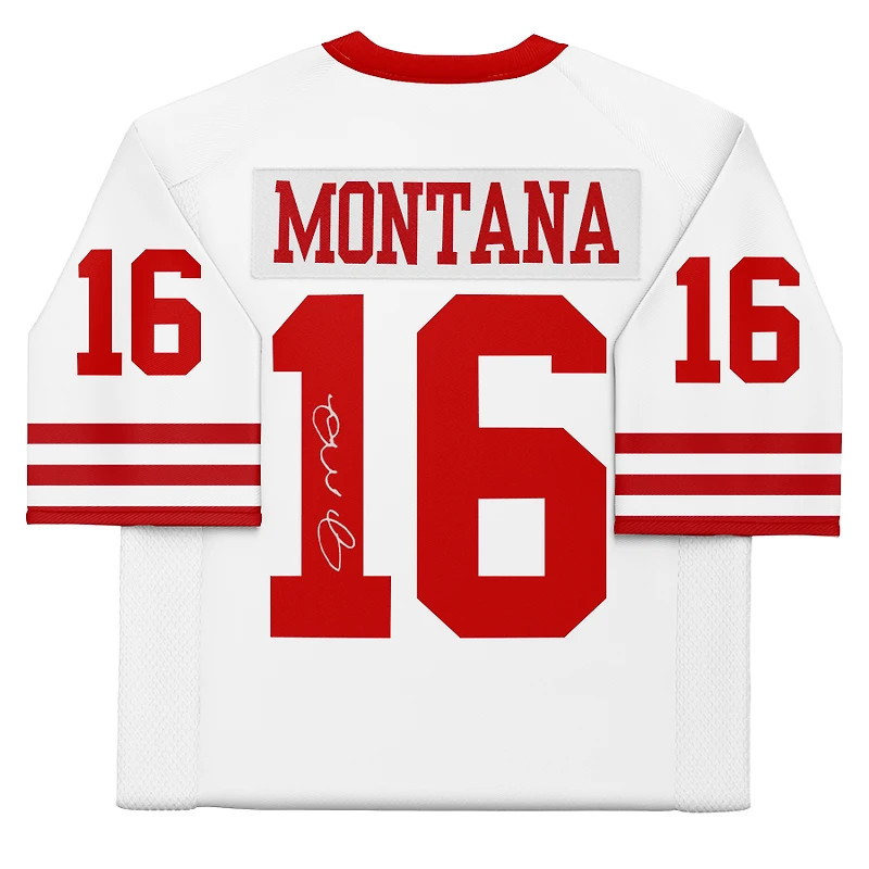 Maillot authentique Mitchell & Ness blanc autographié de Joe Montana, des 49ers de San Francisco
