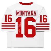 Joe Montana San Francisco 49ers Autographed White Mitchell & Ness Legacy Jersey with "HOF 00" Inscription