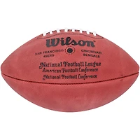 Ballon de football dédicacé par Joe Montana des 49ers de San Francisco avec logo Wilson pour le Super Bowl XVI