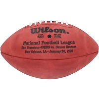 Ballon de football dédicacé par Joe Montana des 49ers de San Francisco avec logo Wilson pour le Super Bowl XXIV