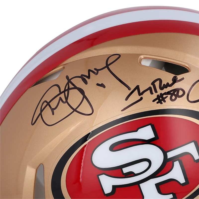 Joe Montana, Steve Young & Jerry Rice San Francisco 49ers Autographed Riddell Speed Authentic Helmet