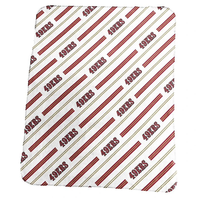 Couverture polaire à rayures verticales classiques 50" x 60" avec logo des 49ers de San Francisco