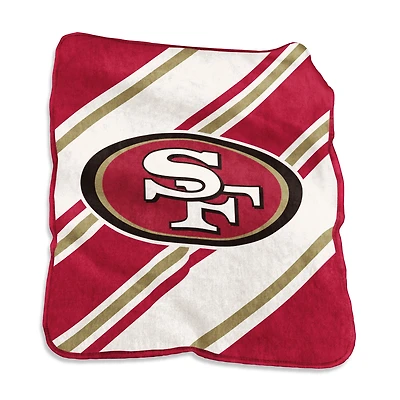Couverture à rayures Raschel 50" x 60" avec logo des 49ers de San Francisco