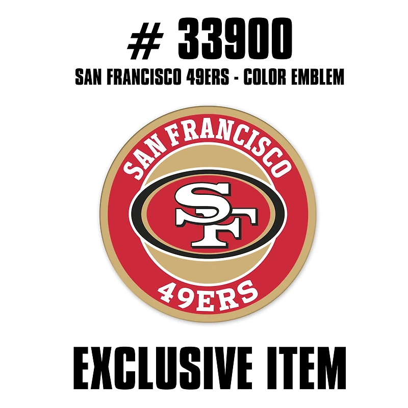 Logo des 49ers de San Francisco, emblème automobile en relief et couleur